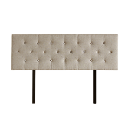 Chic Linen Fabric Double Bed Deluxe Headboard - Beige