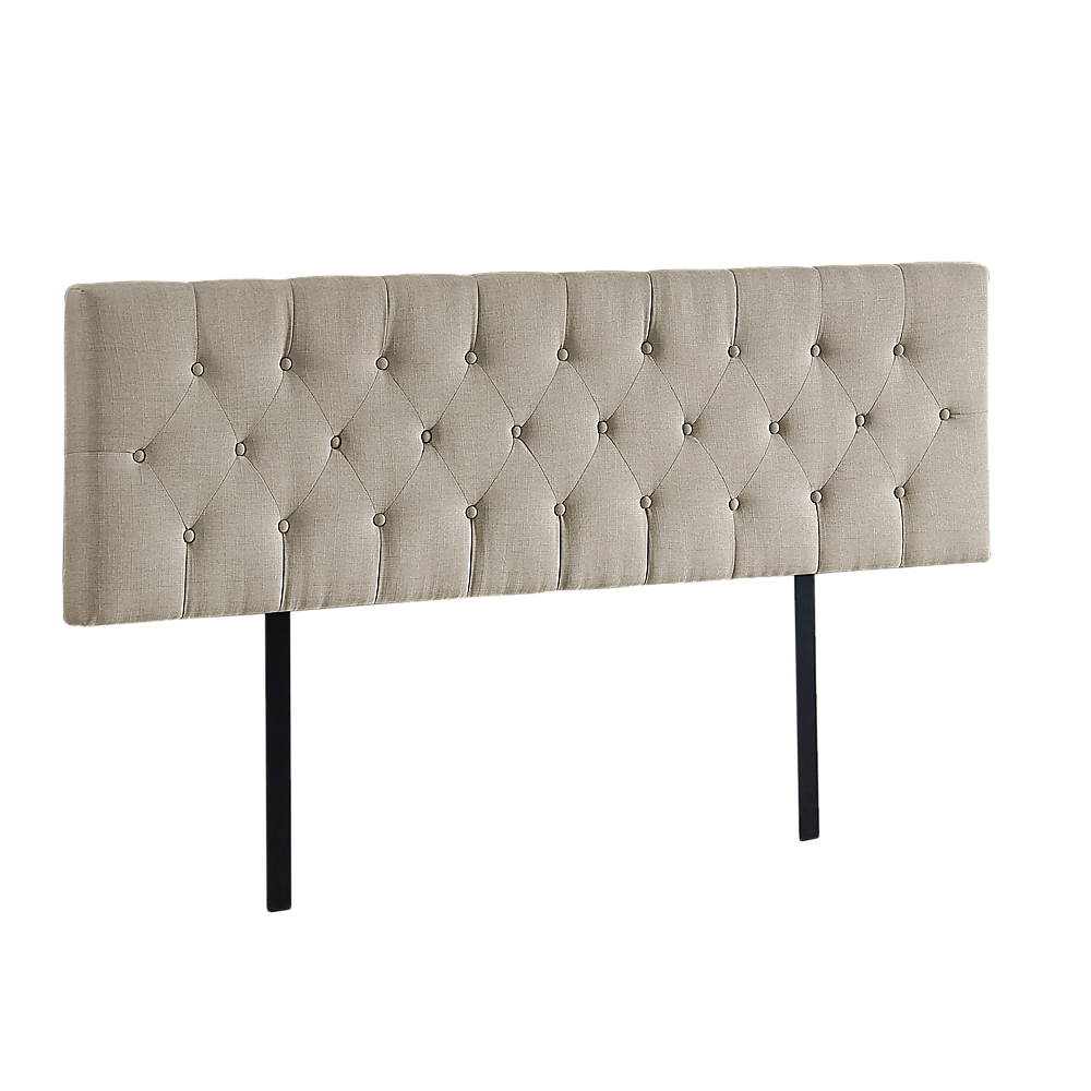 Opulent Linen Fabric King Bed Deluxe Headboard - Beige