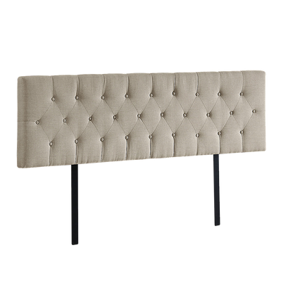 Opulent Linen Fabric King Bed Deluxe Headboard - Beige