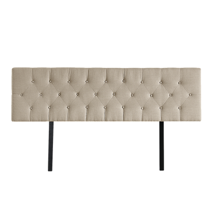 Opulent Linen Fabric King Bed Deluxe Headboard - Beige