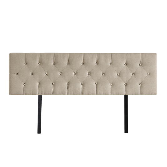 Opulent Linen Fabric King Bed Deluxe Headboard - Beige
