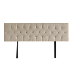 Opulent Linen Fabric King Bed Deluxe Headboard - Beige