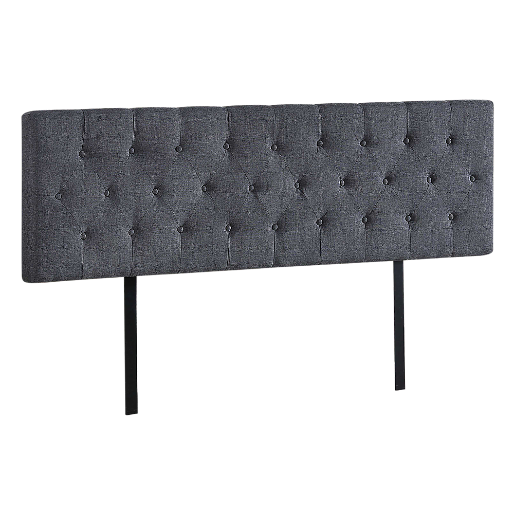 Royal Linen Fabric King Bed Deluxe Headboard - Grey