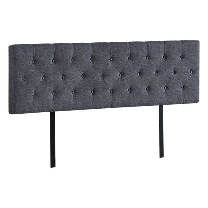 Royal Linen Fabric King Bed Deluxe Headboard - Grey