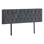 Royal Linen Fabric King Bed Deluxe Headboard - Grey