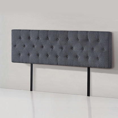 Royal Linen Fabric King Bed Deluxe Headboard - Grey