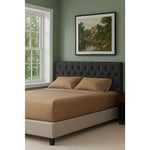 Royal Linen Fabric King Bed Deluxe Headboard - Grey