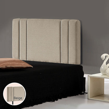 Classic Linen Fabric Single Bed Deluxe Headboard - Beige