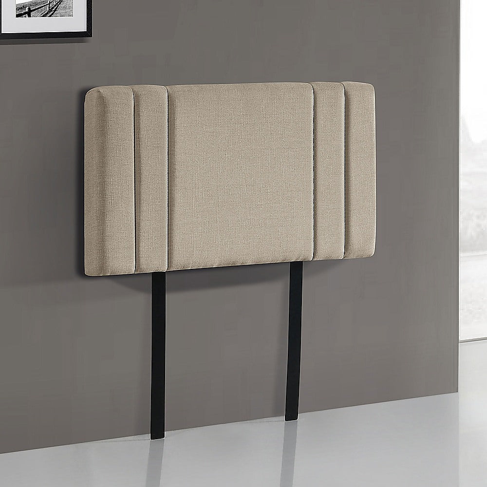 Classic Linen Fabric Single Bed Deluxe Headboard - Beige