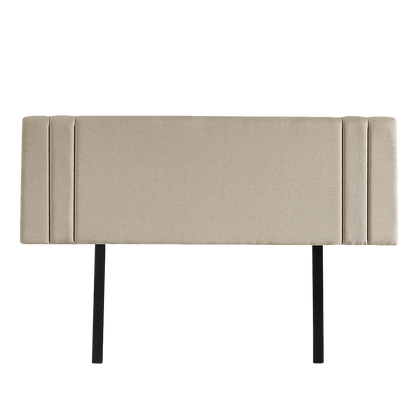 Sophisticated Linen Fabric Double Bed Deluxe Headboard - Beige