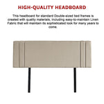 Sophisticated Linen Fabric Double Bed Deluxe Headboard - Beige