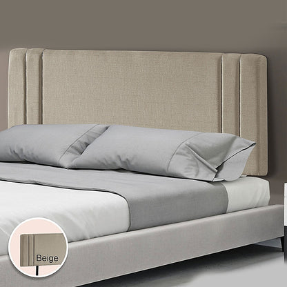 Exquisite Linen Fabric Queen Bed Deluxe Headboard - Beige