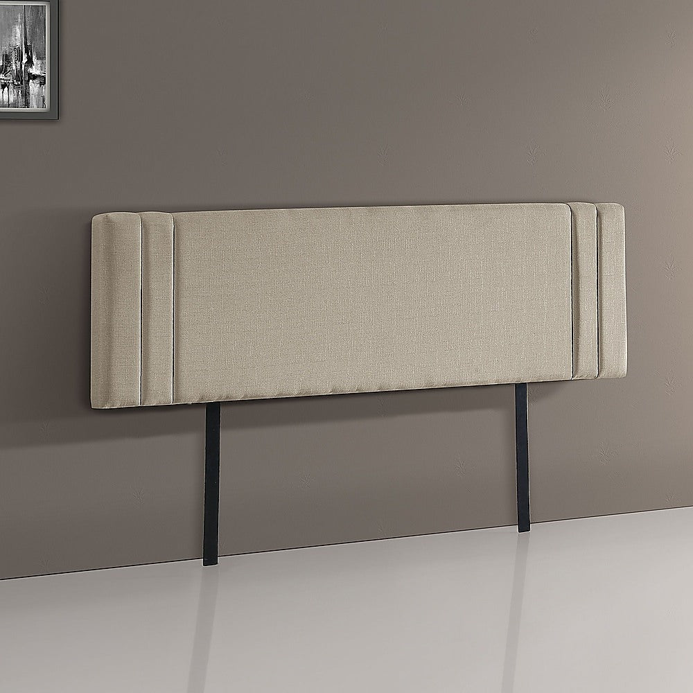 Sumptuous Linen Fabric King Bed Deluxe Headboard - Beige