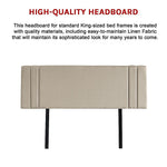 Sumptuous Linen Fabric King Bed Deluxe Headboard - Beige
