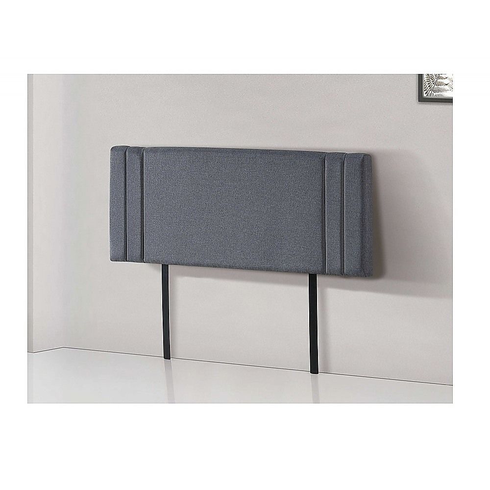 Tranquil Linen Fabric Double Bed Deluxe Headboard - Grey