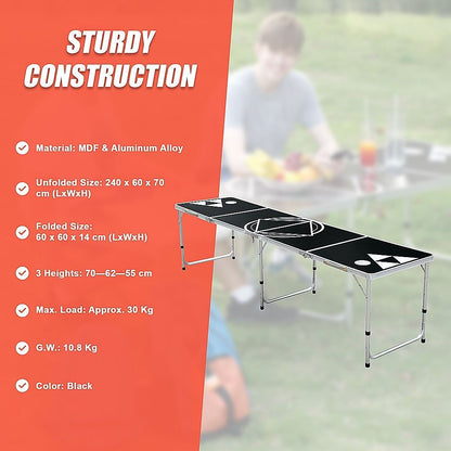 Professional 8Ft Beer Pong Table Drinking Game