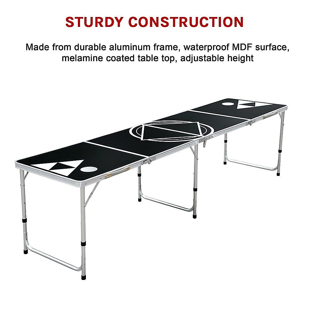 Professional 8Ft Beer Pong Table Drinking Game