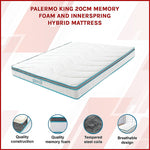 Palermo King 20Cm Memory Foam And Innerspring Hybrid Mattress