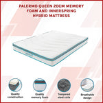 Queen 20Cm Memory Foam And Innerspring Hybrid Mattress