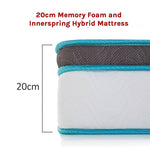 Queen 20Cm Memory Foam And Innerspring Hybrid Mattress