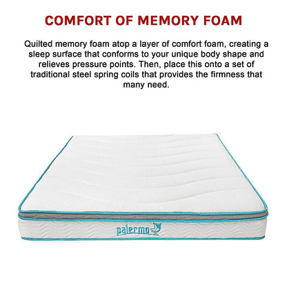 Queen 20Cm Memory Foam And Innerspring Hybrid Mattress