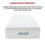 Palermo King Single 25Cm Gel Memory Foam Mattress - Dual-Layered - Certipur-Us Certified