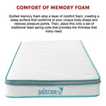 Palermo King Single 20Cm Memory Foam And Innerspring Hybrid Mattress