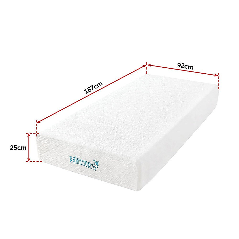 Single 25Cm Gel Memory Foam Mattress - Dual-Layered