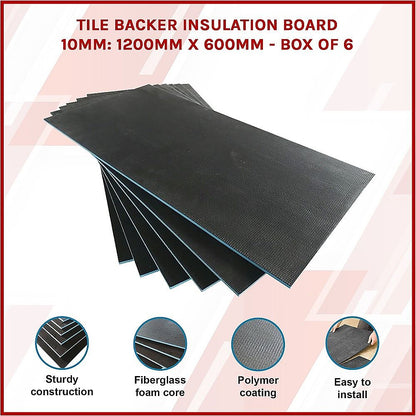 Tile Backer Insulation Board 10Mm: 1200Mm X 600Mm - Box Of 6
