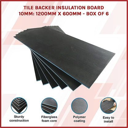 Tile Backer Insulation Board 10Mm: 1200Mm X 600Mm - Box Of 6