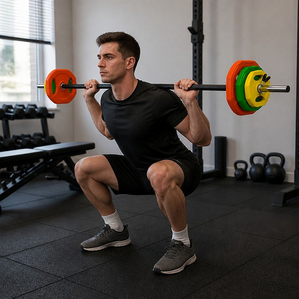 20kg Standard Rubber Coated Barbell Weight Bar for Home Gym