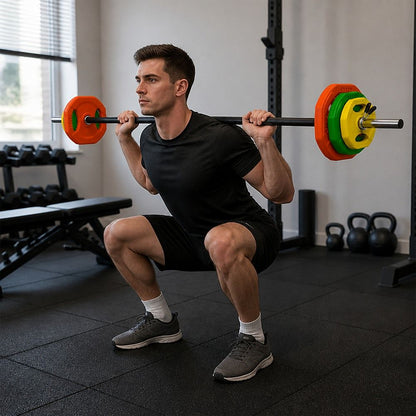 20kg Standard Rubber Coated Barbell Weight Bar for Home Gym