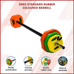 20Kg Standard Rubber Coloured Barbell