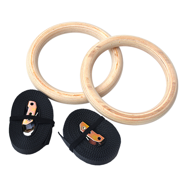  Wooden Gymnastic Rings Olympic Gym Strength Training