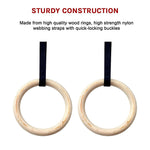 Wooden Gymnastic Rings Olympic Gym Strength Training