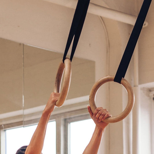 32Mm Wooden Gymnastic Rings Olympic Gym Rings Strength Training