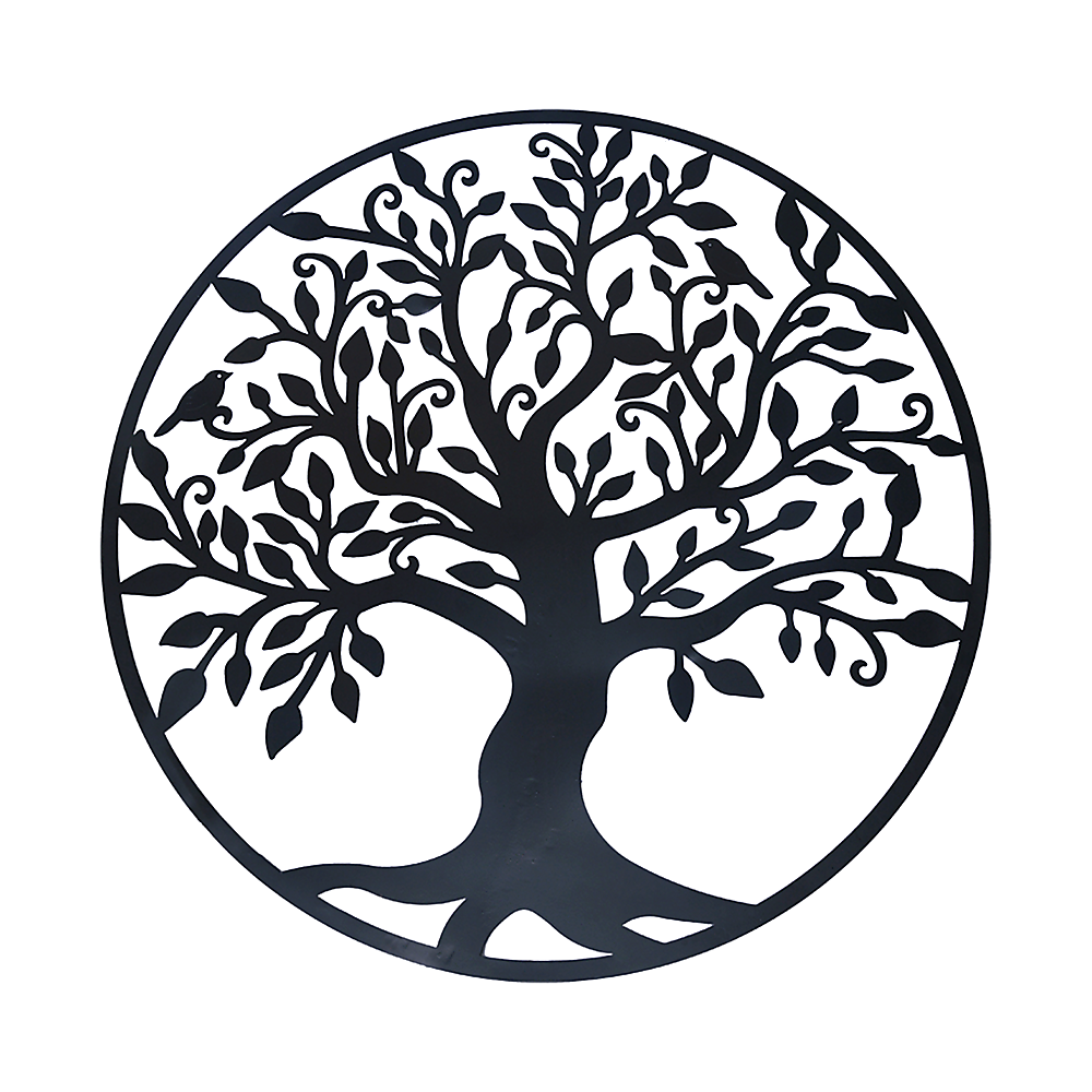 Black Tree Of Life Wall Art Hanging Metal Iron Sculpture Garden 99Cm