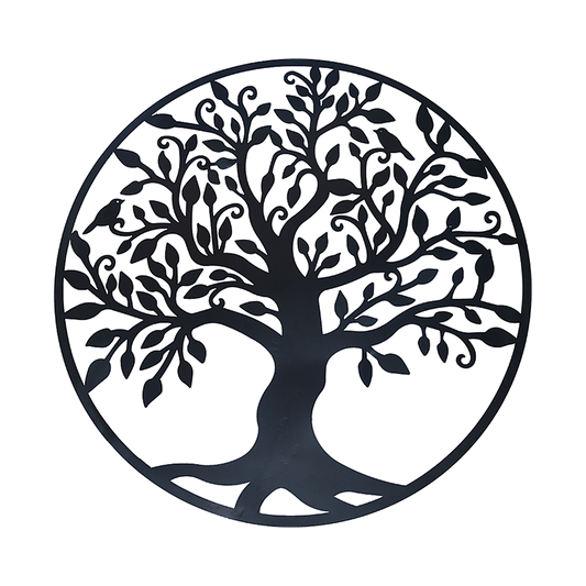 Black Tree Of Life Wall Art Hanging Metal Iron Sculpture Garden 99Cm