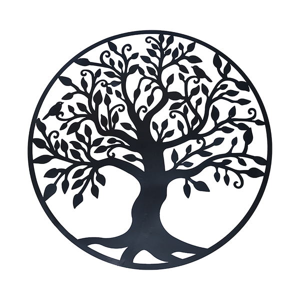  Black Tree Of Life Wall Art Hanging Metal Iron Sculpture Garden 99Cm