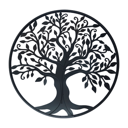 Black Tree Of Life Wall Art Hanging Metal Iron Sculpture Garden 99Cm