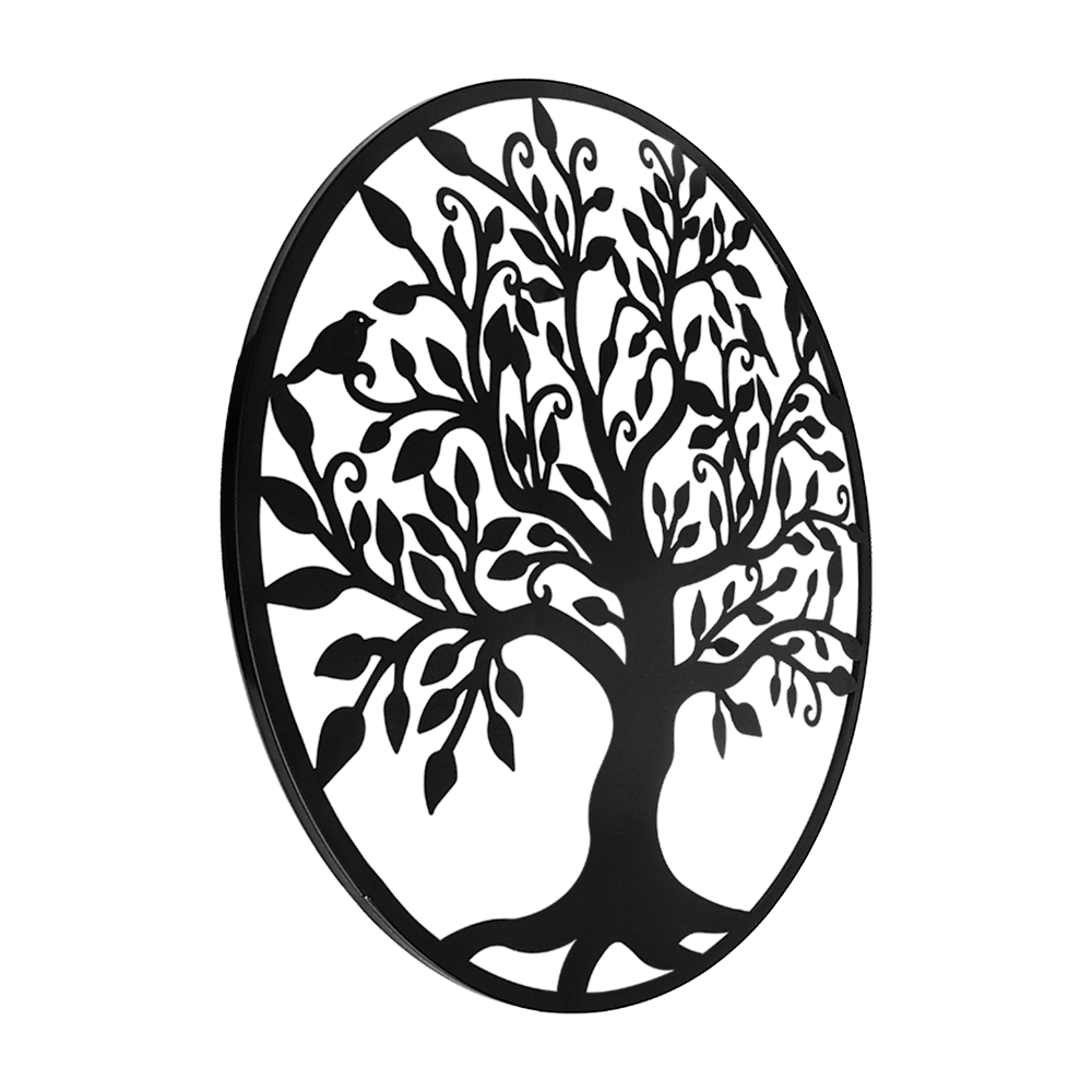 Black Tree Of Life Wall Art Hanging Metal Iron Sculpture Garden 99Cm