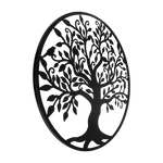 Black Tree Of Life Wall Art Hanging Metal Iron Sculpture Garden 99Cm