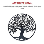 Black Tree Of Life Wall Art Hanging Metal Iron Sculpture Garden 99Cm