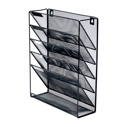Wall Mount 6 Pocket Hanging File Sorter Organizer Folder Holder