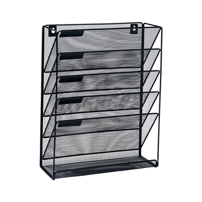 Wall Mount 6 Pocket Hanging File Sorter Organizer Folder Holder