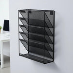 Wall Mount 6 Pocket Hanging File Sorter Organizer Folder Holder