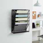 Wall Mount 6 Pocket Hanging File Sorter Organizer Folder Holder