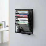 Wall Mount 6 Pocket Hanging File Sorter Organizer Folder Holder
