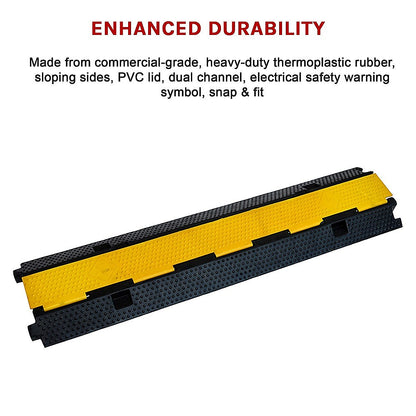3Pcs 2-Cable Rubber Electrical Wire Cover Heavy Duty Protector