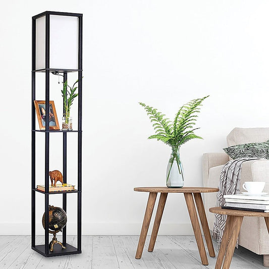 Shelf Floor Lamp - Shade Diffused Light Source With Shelves